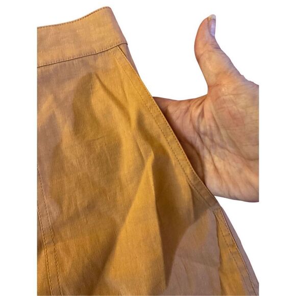 NWT theory women’s stitched pocket elastic adjustable waist, pink melon skirt S/ - Picture 4 of 5